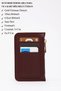 Burgundy Shk101 Faux Leather Card Holder Wallet with 6 Card Holders and Zippered Coin Compartment - 5