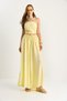 Women's Yellow Back Detailed Halter Neck Blouse Skirt Trouser Suit 5007 60283495 - 2
