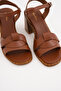 100% Handmade Genuine Leather Tan Women's Heeled Sandals - Rp2116 - 8