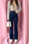 Corb Dark Blue Spanish Leg High Waist Lycra Women's Jeans - 3