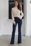 Purse Dark Blue Colorfast Lycra High Waist Spanish Leg Jeans