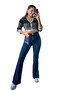 Liyla Dark Blue Colorfast Lycra High Waist Spanish Leg Jeans - 2