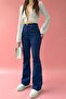 Corb Dark Blue Spanish Leg High Waist Lycra Women's Jeans - 6