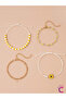 4-Piece Summer Combination Sunflower Daisy Beaded Chain Rope Anklet Bracelet - Sea Beach Jewelry Ankle - 2