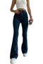 Floa Women's Dark Blue High Waist Stretchy Denim Fabric Flare Jeans - 2