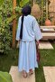 Lace Detailed Denim Suit Ice Blue - 4