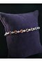 Waterway Model Round Circle Red Color Zircon Stone Steel Bracelet - 2