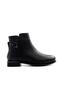 2050134K Women's Genuine Leather Buckle Blunt Toe Classic Short Boots