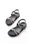 1001-1120 Black Silver Stone Daily Women's Sandals - 3