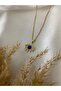 Zircon Stone Eye Figure Steel Necklace