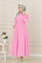 Elastic Waist Pocketed Yasmin Dress-Pink