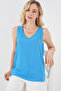 V-Neck Zero Sleeve Blouse 950 - B.Blue - 2