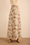 Leaf Patterned Linen Skirt - 2