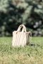 Striped Patterned Summer Canvas Shoulder Bag - 5
