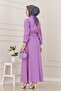 Elastic Waist Pocketed Yasmin Dress-Lilac - 5