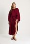 Women's Burgundy Bat Sleeve Crop Slit Detail Skirt Muslin Set 9280-1 60283504 - 6
