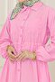 Elastic Waist Pocketed Yasmin Dress-Pink - 4