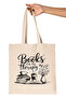 Books Are My Therapy Written Book My Therapy Motto Printed Gift Organic Raw Cloth Bag