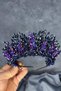 Purple elisa design beaded bridal henna crown hair accessory - 6