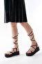 861-1010 Black Silver Stone Ankle Strap Women's Sandals - 4