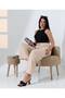 High Waist Elastic Lace-Up Waist Wrinkled Cotton Seersucker Palazzo Pants - 2