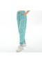 Women's Patterned Mint Color Trousers with Elastic Legs (with Plus Size Option)