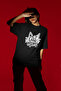 Cat Mom Printed Women's Circle Neck Cotton Oversize Short Sleeve T-Shirt - 2