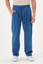 100% Cotton Şile Cloth Wide Leg Oversize Summer Trousers Cobalt Blue