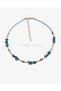 Summer Women's Necklace with Row of Blue Stones
