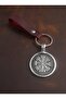 Premium Vegvisir Compass Design Real Leather Keychain