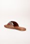 Women's Flat Heeled Slippers Rose Thick Single Strap Stone - 5