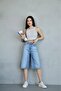 Baggy Ice Wash Jean Shorts Bermuda - 5