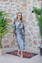 Muslin Kimono 100% Cotton Women's Patterned Jacquard Bathrobe Kaftan Dressing Gown Blue - 5
