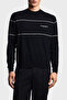 Wool Stripe Detail Regular Fit Crew Neck Sweater Men's Sweatshirt Em002796 Af14199 Mb17