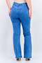 Women Regular Fit Solid Stretchable Flare Jeans, Blue - 3