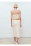 Embossed Floral Midi Skirt - 4