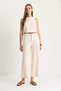 Women's Beige Knitted Belted Culotte Trousers 60282027 - 4