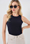 Women's Halter Neck Snap Body 972 - Navy Blue - 3