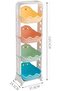 4-Tier Kids Toy Storage Organizer with Wheels Plastic Bins for Playroom Bedroom and Nursery - 4