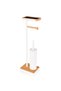 Toilet Paper Stand with Bamboo Tray and Brush White Glv0760 - 6