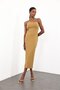 Oil Green One Sleeve Front Slit Dress 12154