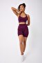 Women's High Waist Gathering Seamless Biker Shorts Leggings with Gathered Back