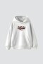 Breakout Printed Oversize White Hoodie - 2