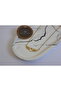 Winged Solitaire Steel Necklace 45cm / Gold Color - 2