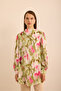 Batik Patterned Stand Collar Blouse