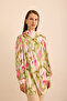 Batik Patterned Stand Collar Blouse - 4