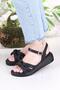 05-2077 Soft Comfortable Buckle Detailed Gathered Band Women's Sandals - 2