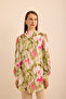 Batik Patterned Stand Collar Blouse - 3