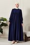 Shirred Robadan Buttoned Front Viscose Fabric Tesseture Clothing Mother Dress Prayer Dress - 2