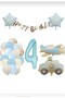 Blue Age Foil Balloon Retro Airplane Police Car Balloon Retro Birthday Party Set Ornament - 6